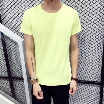 Gambar Musim panas baru pria lengan pendek t shirt (Kuning cerah)