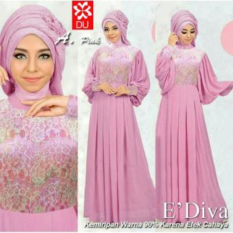 Gambar MUSLIM   Baju Gamis Jumbo Syari Ediva  Gamis Wanita Muslim  GamisBrukat XL