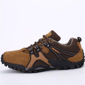 Gambar NEW Camel hiking shoes for men Climbing boots Breathable andNon slip Cowhide outdoor sneakers   intl