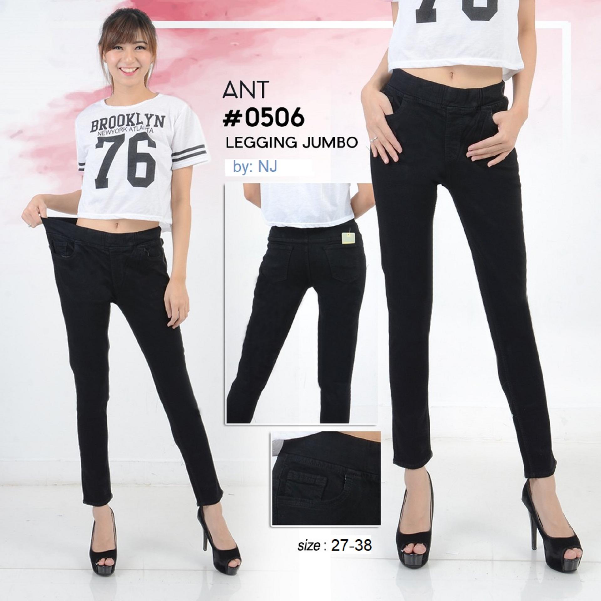 Nusantara Jeans - Celana Jegging Wanita Berbahan Denim Pinggang Karet Tidak Pakai Resleting Sesuai Gambar Jahitan Rapi -