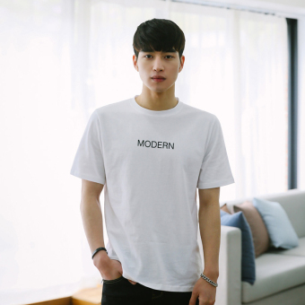 Gambar Pak musim panas pria lengan pendek Korea Slim t shirt t shirt (Putih)