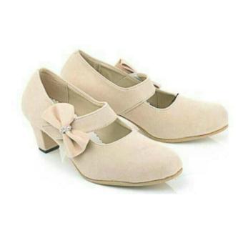 Gambar pantofel casual sepatu kerja wanita bkl krem murah