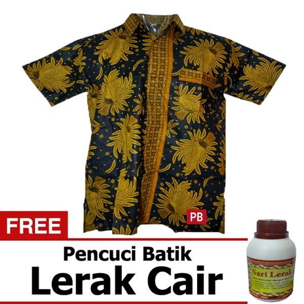 Pasar Beringharjo Fashion Baju Kemeja Hem Atasan Katun Batik Pria Dewasa Kerja Kantor Kasual - Seragam Sarimbit Couple Keluarga Murah - Lengan Pendek Non Furing - Terbaru Modern - Muslim Alfin Lima 2