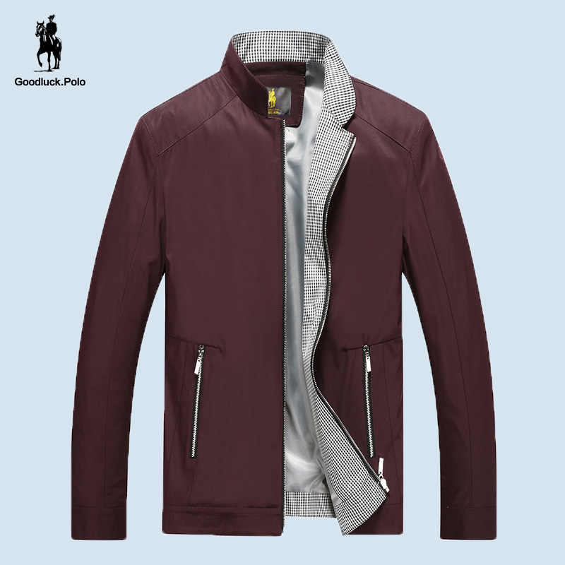 Paul bagian tipis dari pria paruh baya bisnis bagian tipis jaket (Anggur merah 1658)