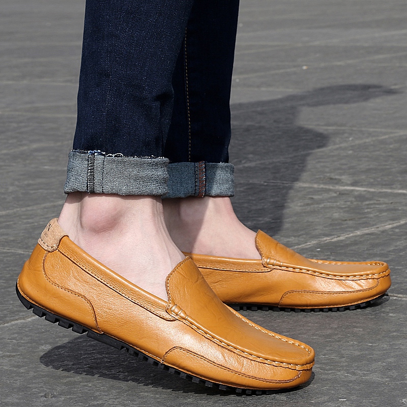 Cheap online Peas Tambah Beludru Kulit Lembut Sepatu Kulit Sepatu Kasual ( 2028 coklat)