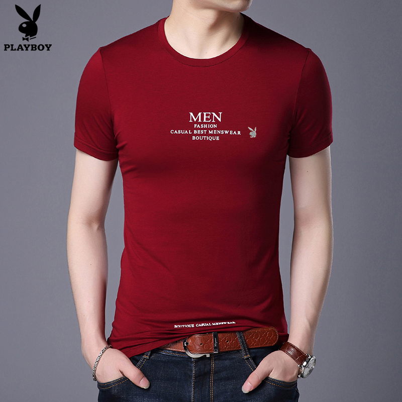 ... lengan panjang t- shirt (. Source · Flash Sale PLAYBOY Gaya Korea laki- laki model Slim leher bulat bottoming kemeja t-