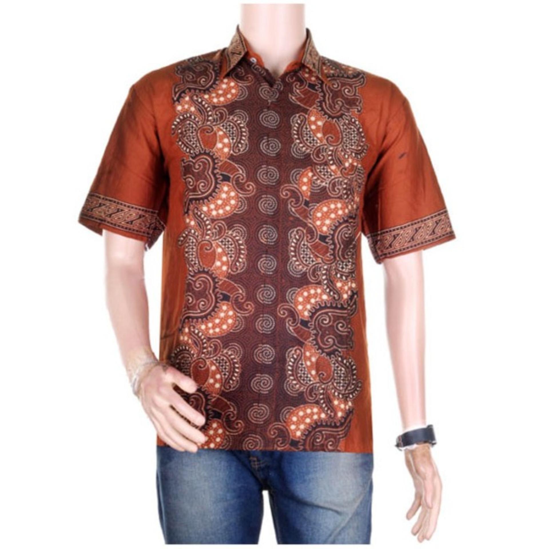  Baju Batik Pria Eksklusif Kemeja Lengan Pendek Modern 