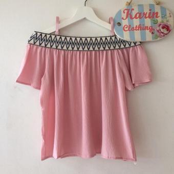 Gambar Promosi [ Baju Atasan Pakaian Cewek   Wanita ]   Picnic Sabrina Top   Pink murah