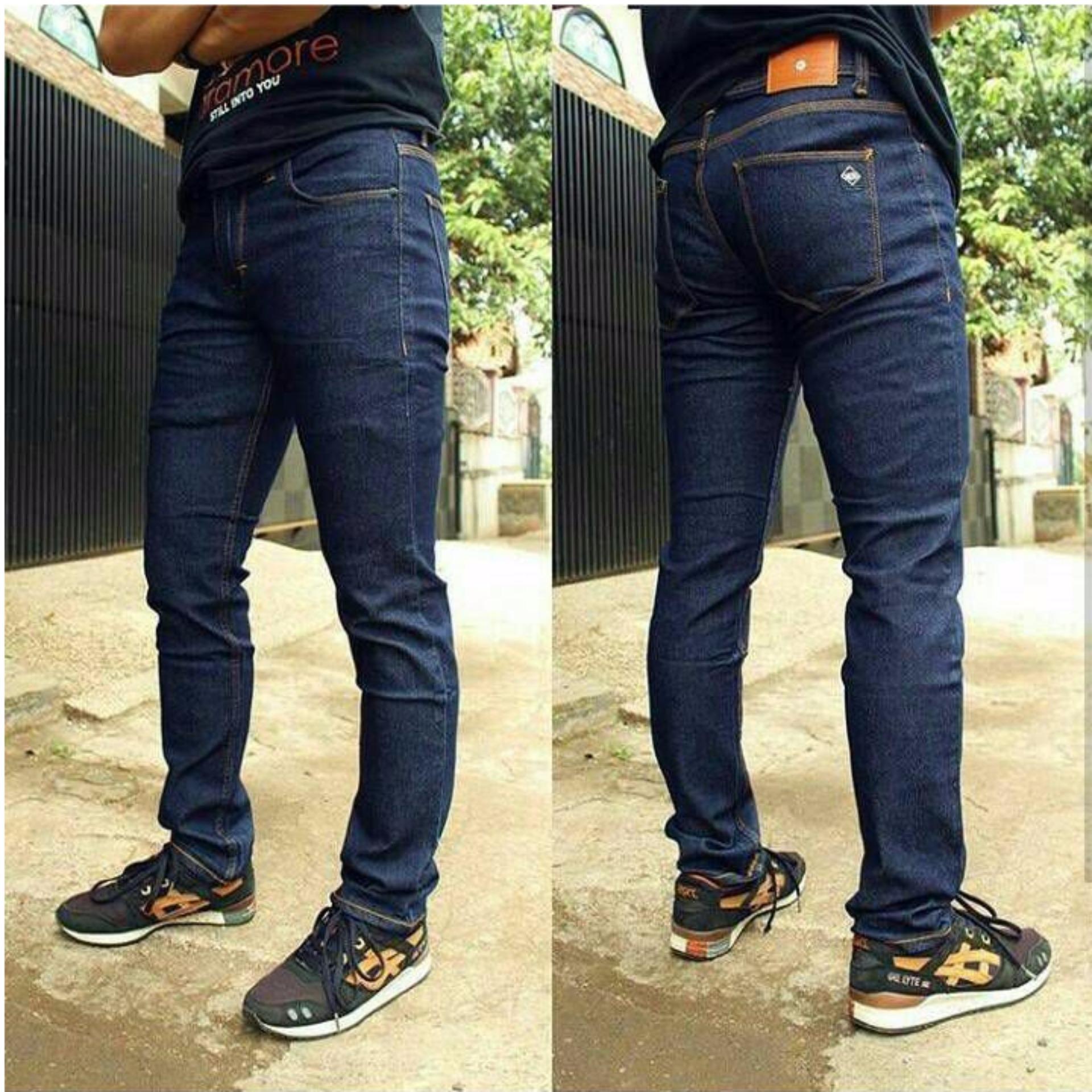 REC Celana skinny Jeans Pria Slimfit - Navy Dongker