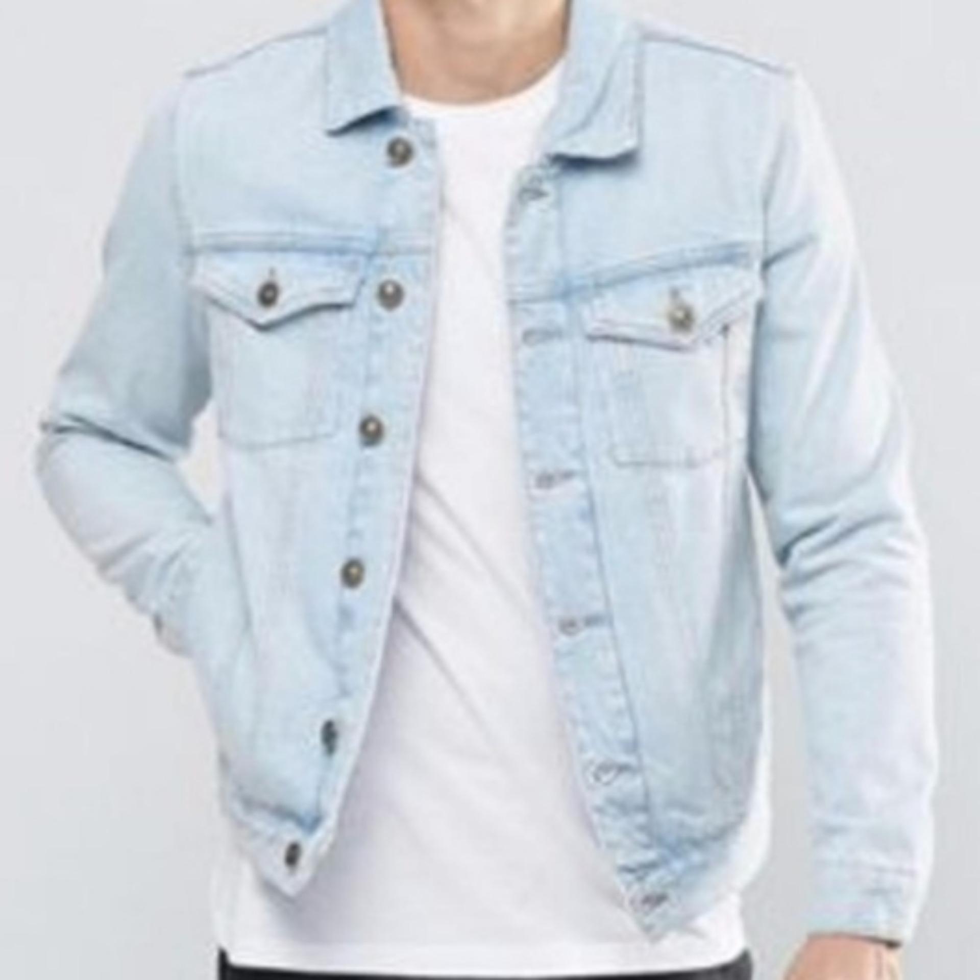 Rnw Jaket Denim Pria Men's - Light Blue / Biru Pudar