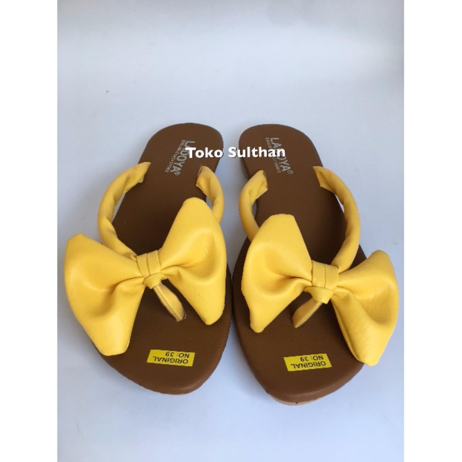 Sandal Teplek Flat Jepit Pita - Cream