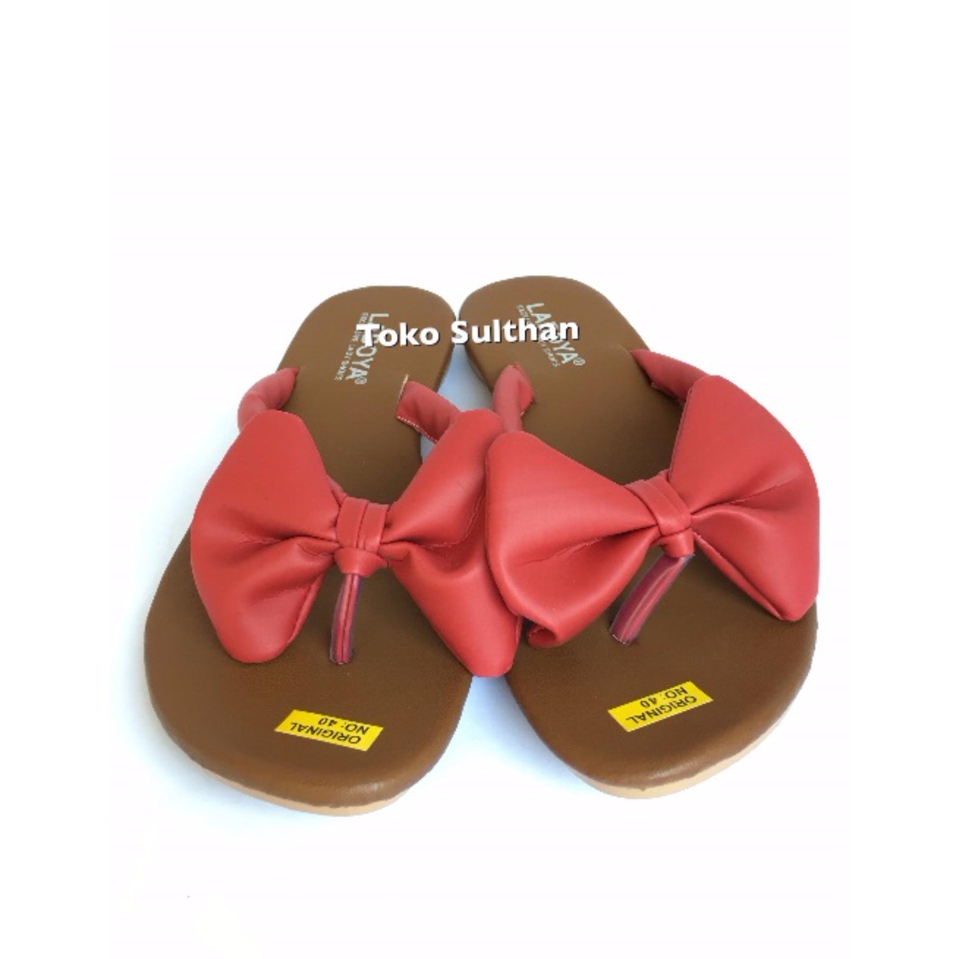 Sandal Teplek Flat Jepit Pita - Cream