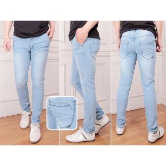 Gambar SAROHA   Celana Jeans Denim Slim Fit Pria Berbahan Soft Jeans Street   Bio Bliz