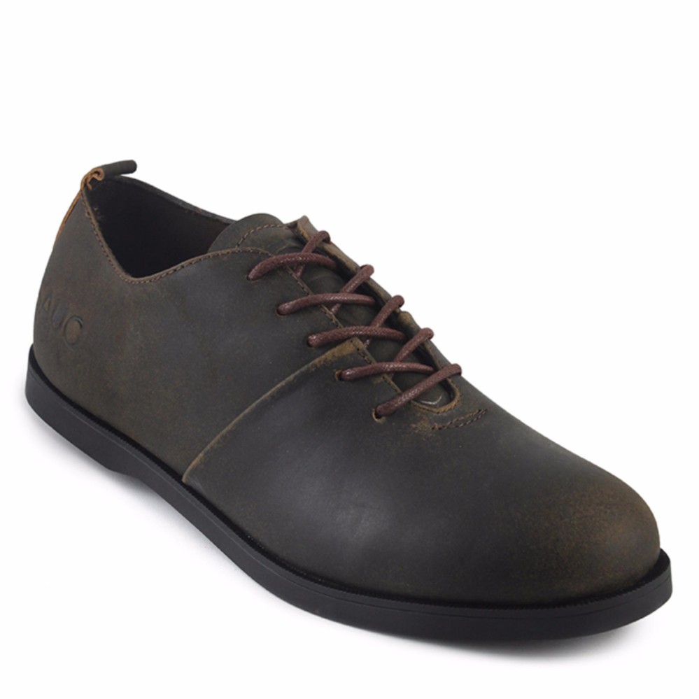 Sauqi Footwear New Vegas Sepatu Casual Formal Kulit Asli - Olive