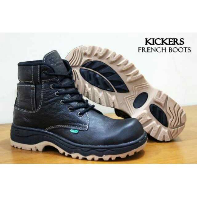 Sepatu Boots Kickers Safety French Black