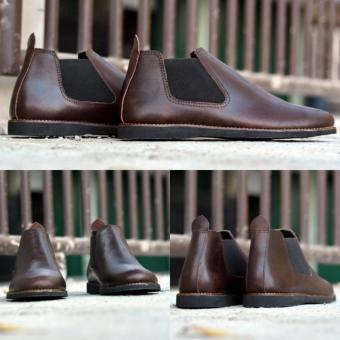 Harga Sepatu  Boots  Pria  CLOVIS Chelsea Bahan Kulit Sapi 