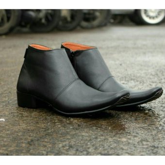 Gambar Sepatu Pantopel Formal Pria   Kulit Asli   CEVANY MICE   Black