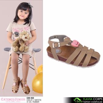 Harga Sepatu Sandal Anak Perempuan CKK 050 Brown Online Murah