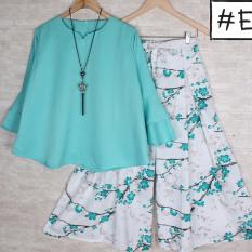 setelan kulot katun jepang flower variasi warna