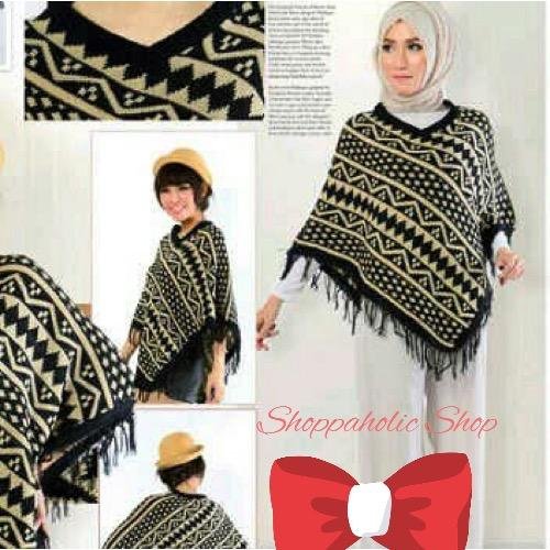Shoppaholic Shop Sweater Outer Ponco / Sweater Wanita / Baju Hangat / Baju Tebal / Sweater Panjang / Kaos Sweater / Outer Wanita / Outwear Wanita / Cardigan / Cardi
