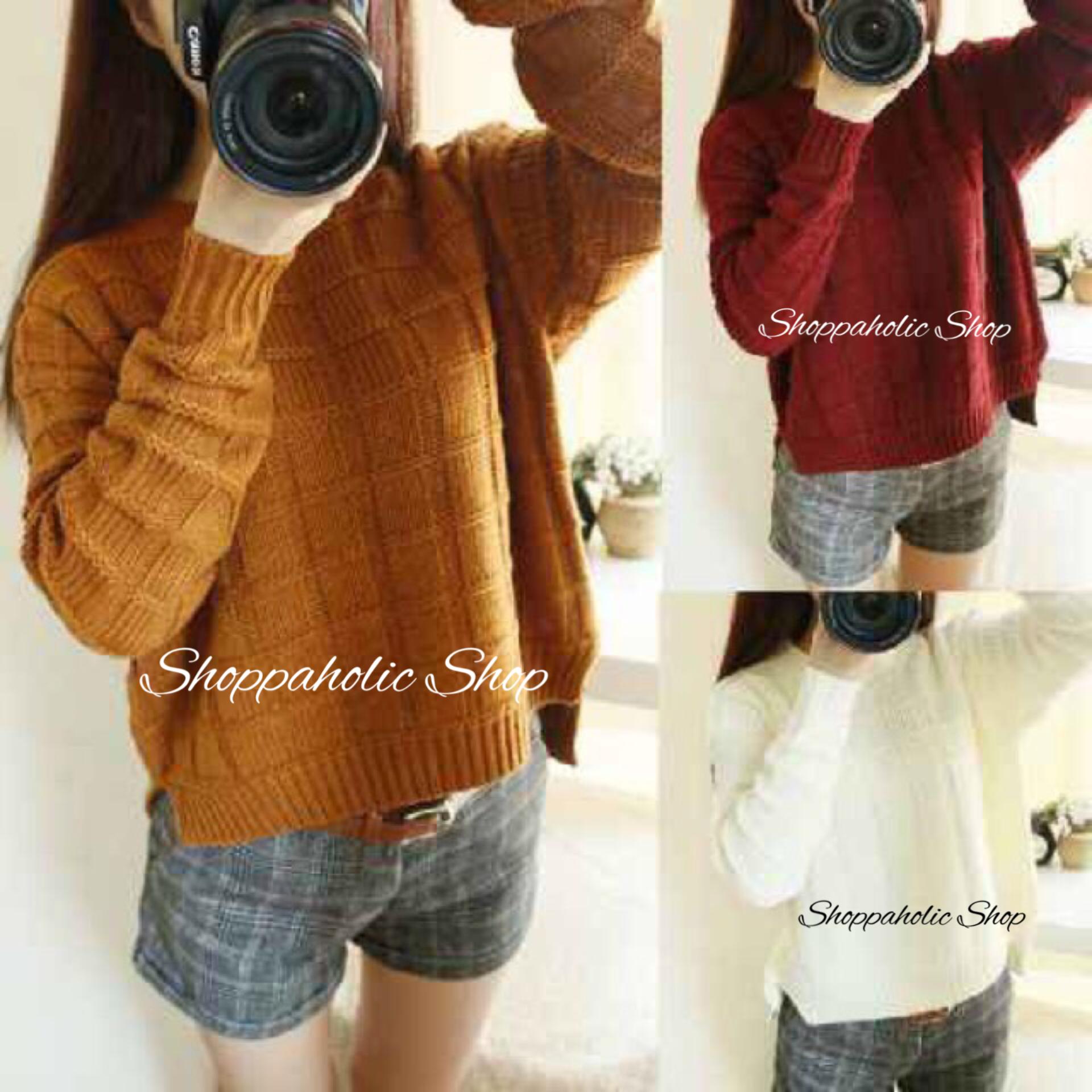Shoppaholic Shop Sweater Wanita Basic Pinky / Sweater Wanita / Baju Hangat / Baju Tebal / Sweater Panjang / Kaos Sweater