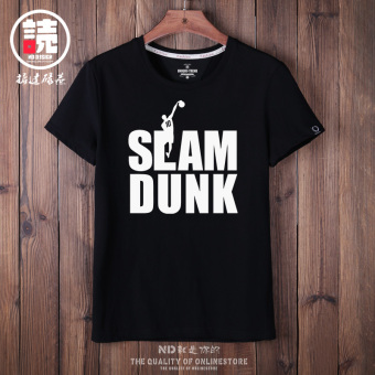 Gambar Slam dunk pelatih lengan pendek t shirt (Hitam slam dunk putih)