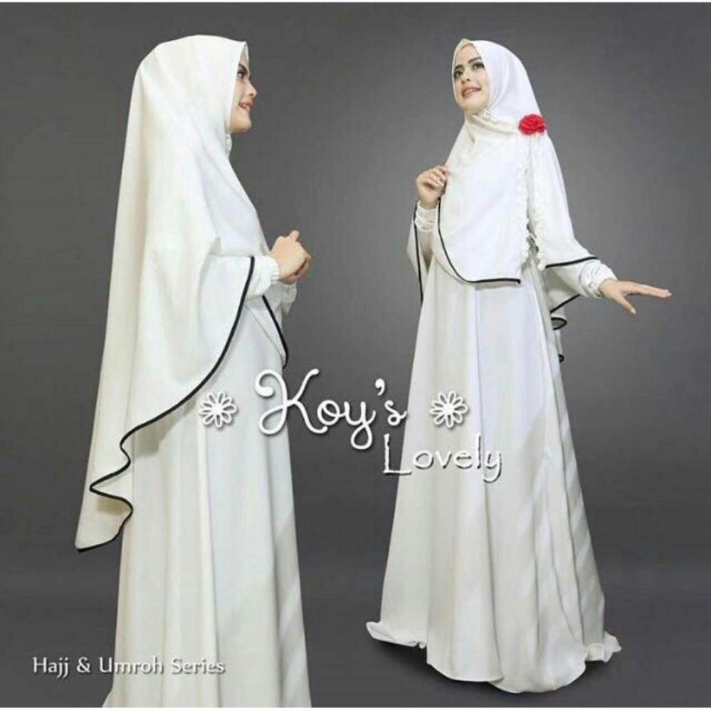 Snowshopkita Dress Muslimah Gamis Syari Lovely - Putih
