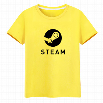 Gambar Steam uap katun lengan pendek t shirt permainan platform (Kuning)