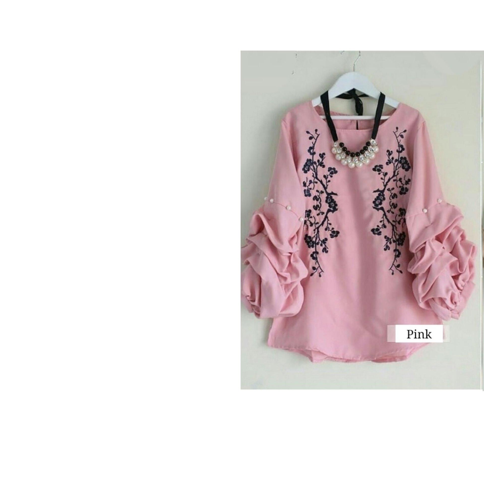 T-OS Atasan Blouse Wanita Adifa Bordir Mutiara T-OS Atasan Blouse Wanita Adifa Bordir Mutiara