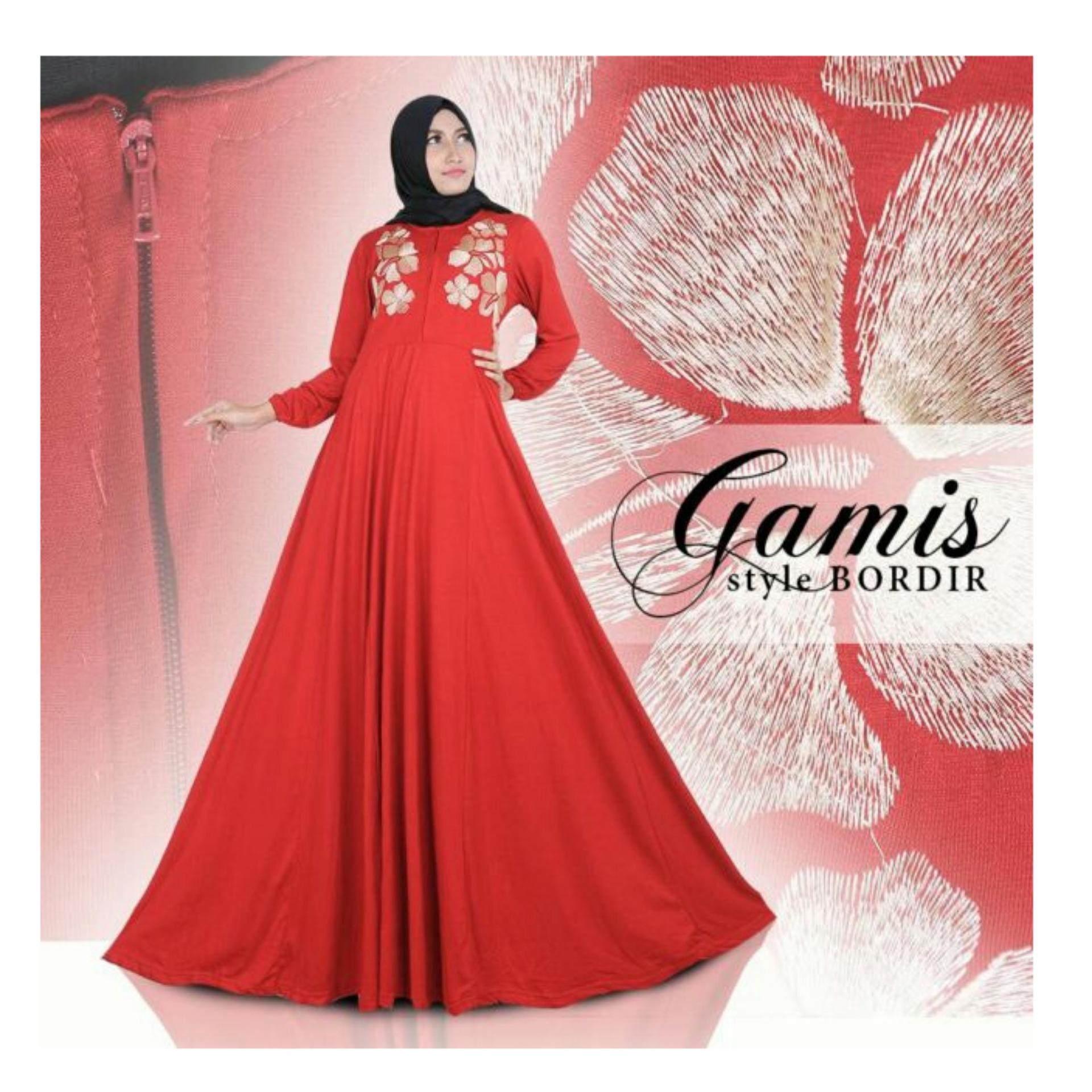 T-OS Gamis Wanita Muslimah Arinda jumbo Bordir [RED]