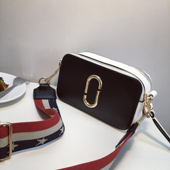 Tas Kamera Tas Bahu Tas Selempang Wanita (Hitam dengan putih)