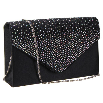 Tas Pesta Satin Bridal Diamante Wanita Kopling Pesta Prom Tasamplop Hitam - ???? ?????? Pebruari 2019 - 2 Tas Pesta Satin Bridal Diamante wanita kopling pesta Prom tasamplop hitam - ???? ?????? - 2