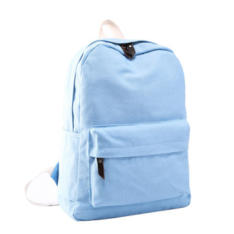 Detail Gambar Tas sekolah ransel kanvas wanita gadis perjalanan ransel bahu bagBiru Muda Terbaru