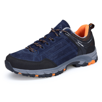 Tergelincir tahan air mendaki sepatu sneaker sepatu outdoor (467307 biru tua)