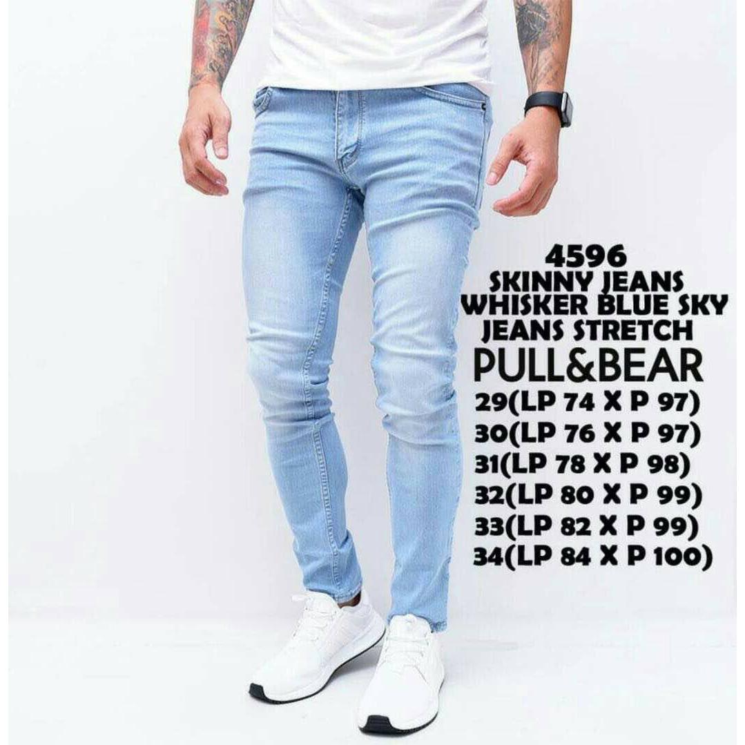 the most - Celana Jeans Pull & bear skinny jeans lentur warna hitam /putih /navy /biru celana pria modis keren celana pencil/pensil terlaris termurah celana ketat melar nyaman di pakai celana cowok fashion