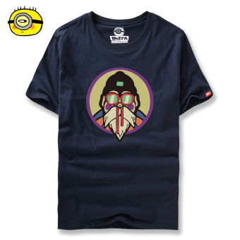 Gambar Tide merek Jepang skateboard peach remaja t shirt (Biru tua pakaian penyu peri disc)