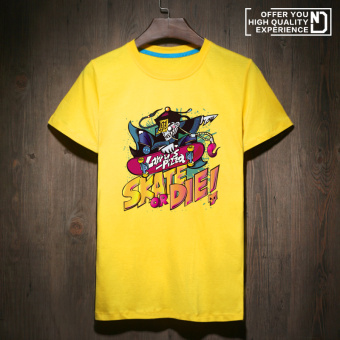 Gambar Tide merek pria lengan pendek t shirt (Kuning zombie CDV)