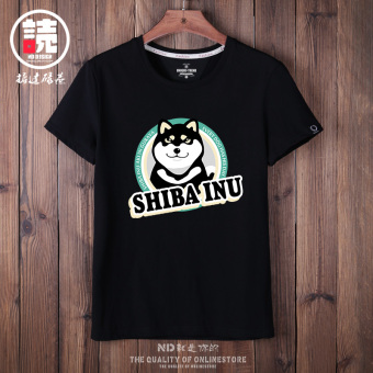 Gambar Tide merek sederhana lengan pendek t shirt (Hitam anjing tunggal) (Hitam anjing tunggal)