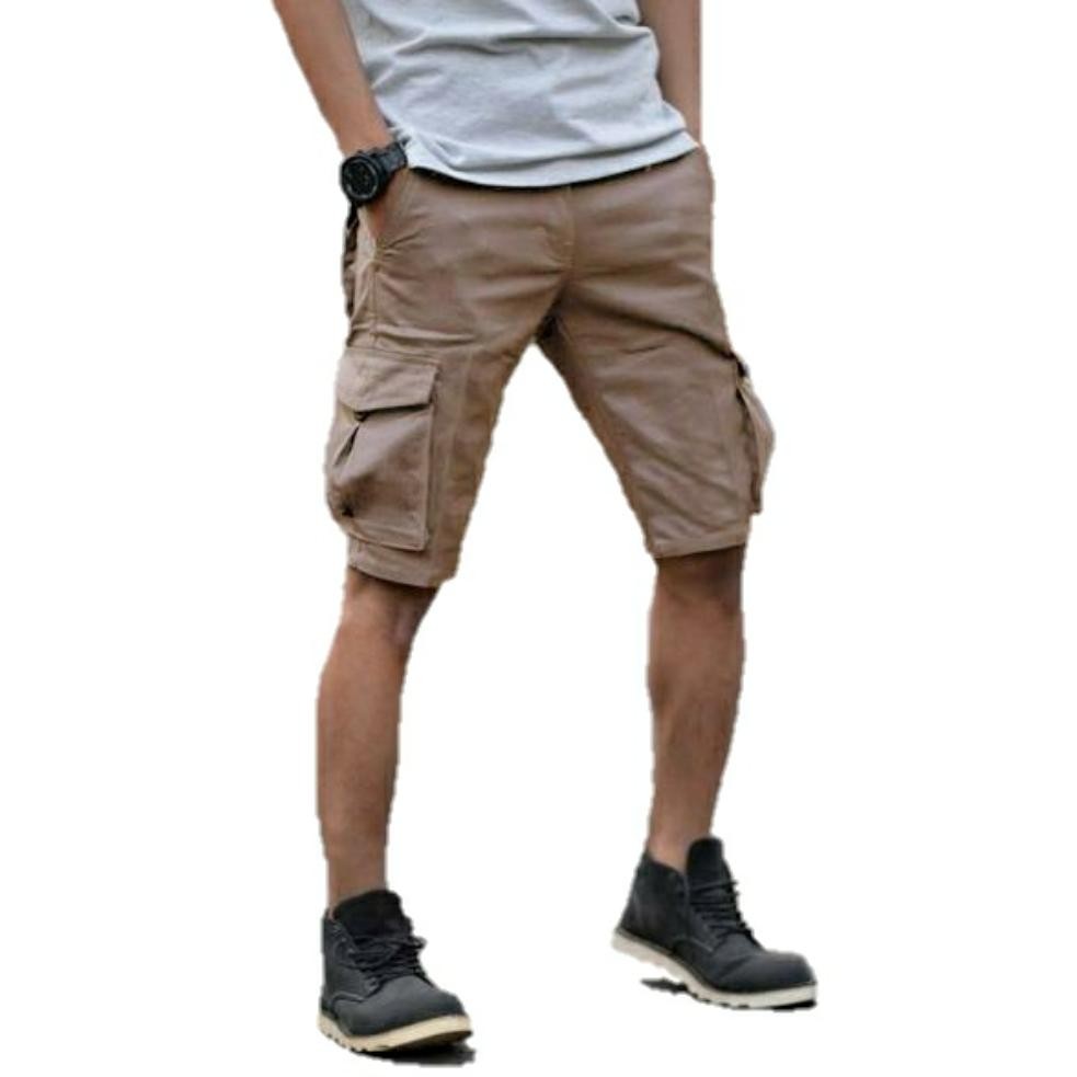 Tradeold Celana Cargo Pendek Pria - Krem