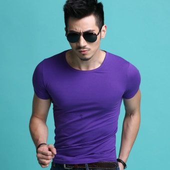 Jual Tren warna solid leher bulat lengan pendek t shirt Slim (Leher
bulat ungu) Online Terbaru