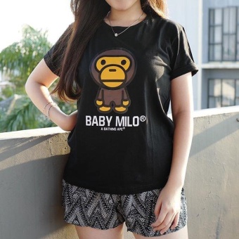 jual keren kaos atasan wanita kaos o neck baby milo black acc rooster di jual keren kaos atasan wanita kaos o neck baby milo black acc rooster di