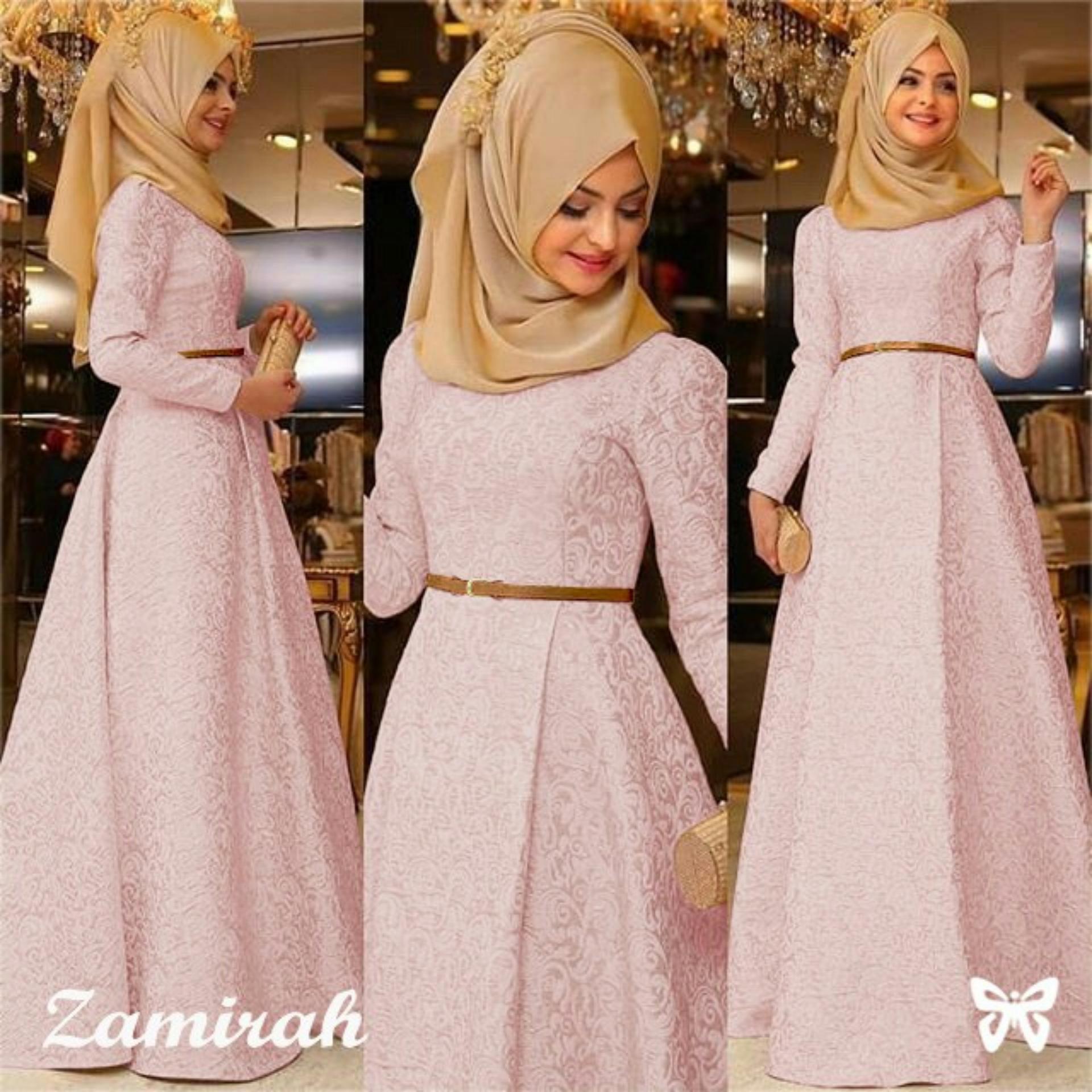 UC Dress Gamis Muslim Iyana/ Set Terusan Maxi Hijab Syar'i/ Syari Simple Elegant / Baju Muslimah Wanita / Kebaya Modern Baloteli Tanpa Pasmina (anaay) SS - Maroon / Gaun Pesta