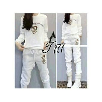 UC Setelan Horse/ Baju Setelan Wanita / Baju Setelan Month White/ Baju Stelan Modern