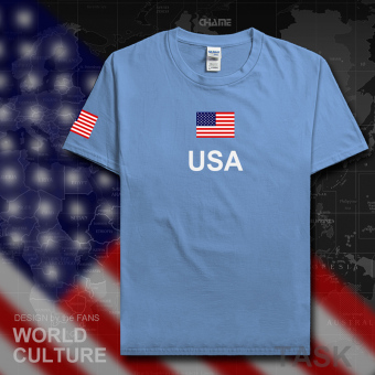 Harga USA kasual katun sepakbola t shirt lengan pendek kemeja laki laki
pakaian (Lengan pendek Carolina biru) Online Terjangkau