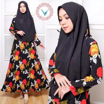 Gambar VantaOlshop Nurjanah Gamis Syar i Bunga Hitam