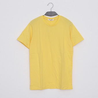 Gambar Versatile cotton solid color base short T shirt (Kuning cerah)