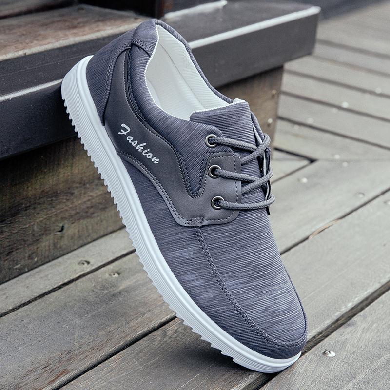 Flash Sale Versi Korea bernapas siswa sepatu pria sepatu (Abu-abu)