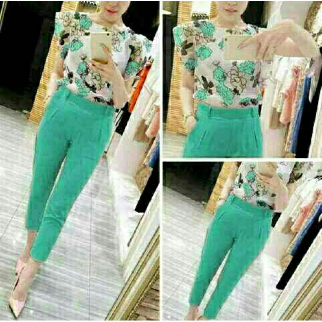 [vlyapriskila] LL SETELAN FLOW 2IN1 SET /Fashion wanita Atasan Blouse Celana
