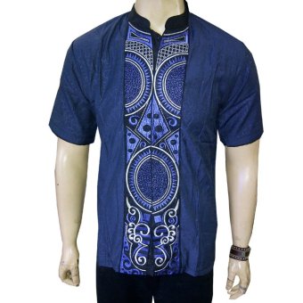 vm kemeja koko muslim pendek modern slim motip bordir biru vm kemeja koko muslim pendek modern slim motip bordir biru
