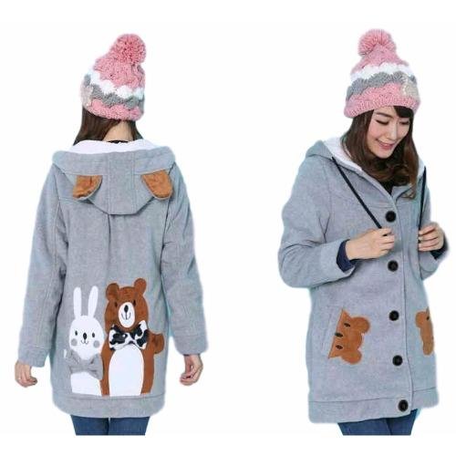 Vrichel Collection Jaket Wanita Bear & Bunny (Abu)